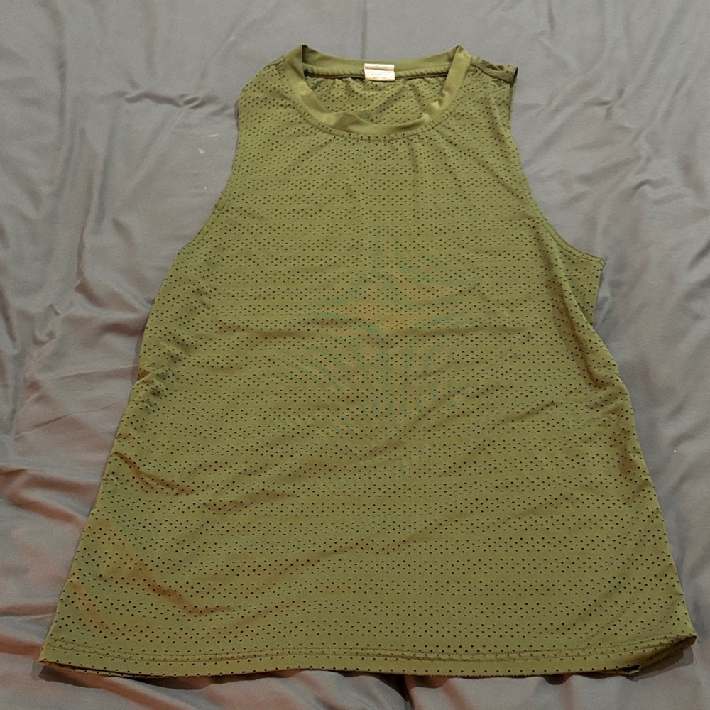 ZYIA Olive Perforated Muscle Tee